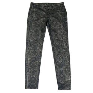 HUE Women's Charcoal and Black Python Lacquer Leggings - Size L